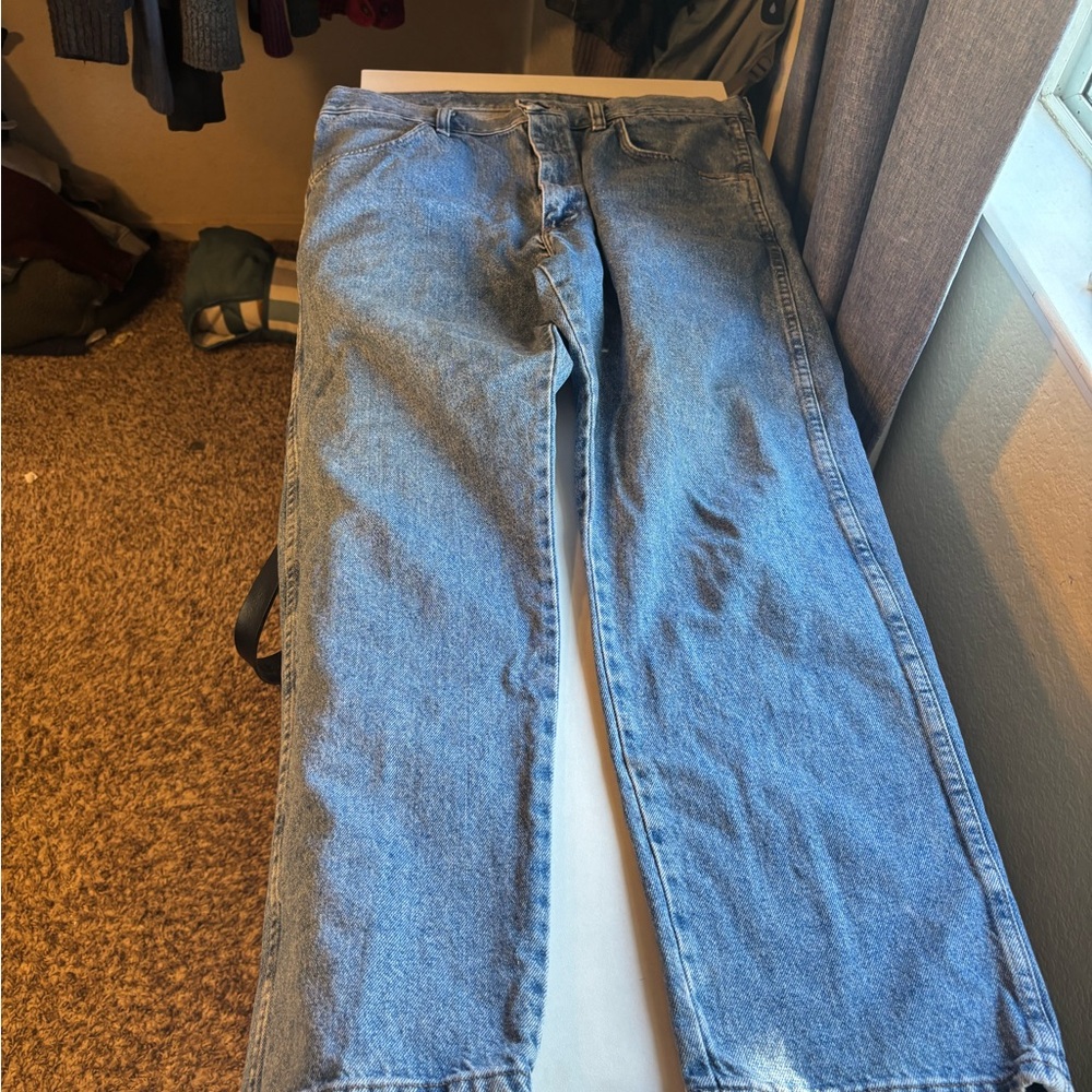 Rustler Men's Straight Blue Jeans